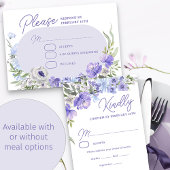 Eleganter Lila Oval-Rahmen RSVP Karte