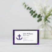 Eleganter Lila Pastor Visitenkarte (Stehend Vorderseite)