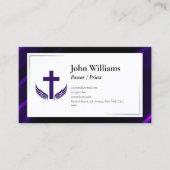 Eleganter Lila Pastor Visitenkarte (Vorderseite)