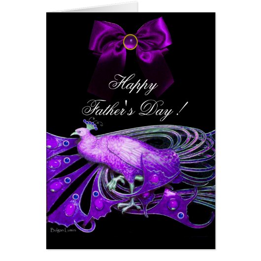 ELEGANTER LILA PEACOCK, GEM STONE, BOW Vatertag (Vorne)