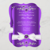 Eleganter Lila Perlmuttwein zum Geburtstag Einladung (Vorne/Hinten)