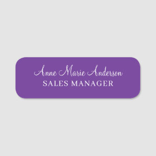 Eleganter lila professioneller Name Namensschild