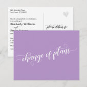 Eleganter Lila Programmwechsel Postkarte (Vorne/Hinten)