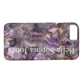 Eleganter Lila Quarzmarmor mit Monogramm Case-Mate iPhone Hülle (Rückseite (Horizontal))