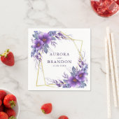 Eleganter Lila Rahmen mit geometrischer Form Serviette (Beispiel)