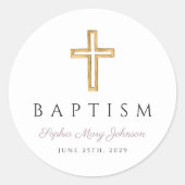 Eleganter Lila religiöser Taufe Runder Aufkleber (Vorderseite)