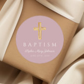 Eleganter Lila religiöser Taufe Runder Aufkleber