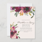 Eleganter Lila rosa Blumenschrift Muttertag Einladung (Vorderseite)