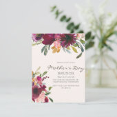 Eleganter Lila rosa Blumenschrift Muttertag Einladung (Stehend Vorderseite)