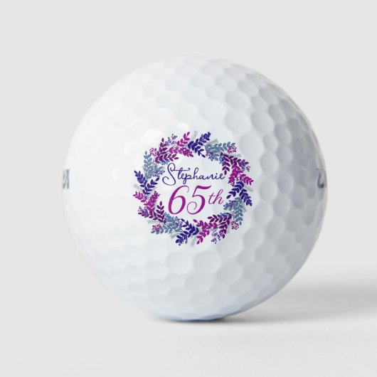 Eleganter Lila Rosa Kraut 65. Geburtstag Golfball (Vorderseite)