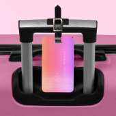 Eleganter lila rosa mit Monogramm Name Modernes Ge Gepäckanhänger