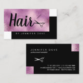Eleganter lila Schere-Friseur Visitenkarte (Vorne/Hinten)
