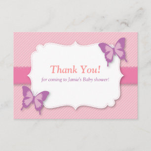 Eleganter lila Schmetterling Danke Babyparty