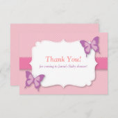 Eleganter lila Schmetterling danken Ihnen Dankeskarte (Vorne/Hinten)