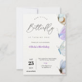 Eleganter Lila Schmetterling macht einen Geburtsta Einladung (Vorderseite)