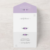 Eleganter Lila Silberblätterbogen All In One Einladung (Außenbereich)