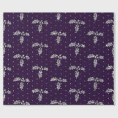 Eleganter Lila & Silberner Glitzer Weihnachten Hol Geschenkpapier (Flach)