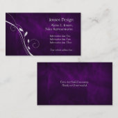 Eleganter Lila Silberseilwirl Visitenkarte (Vorne/Hinten)