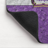 Eleganter Lila Straußenleder-Look Mouse Pad Mousepad (Ecke)