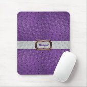 Eleganter Lila Straußenleder-Look Mouse Pad Mousepad (Mit Mouse)