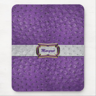 Eleganter Lila Straußenleder-Look Mouse Pad Mousepad