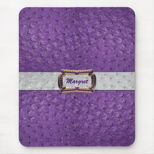 Eleganter Lila Straußenleder-Look Mouse Pad Mousepad (Vorne)