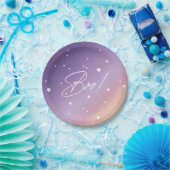 Eleganter Lila Sunset Boo! Halloween-Party Pappteller (Party)