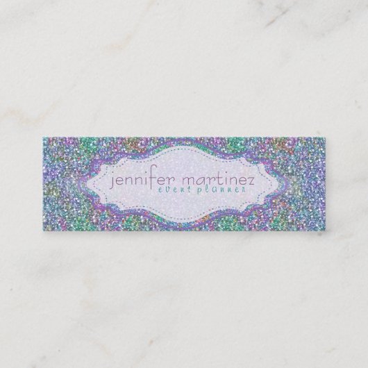 Eleganter Lila Tint Glitzer & Glitzern 3 Mini Visitenkarte (Vorderseite)
