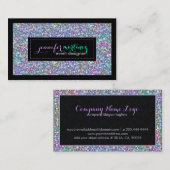 Eleganter Lila Tint Glitzer & Glitzern 3 Visitenkarte (Vorne/Hinten)