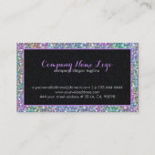 Eleganter Lila Tint Glitzer & Glitzern 3 Visitenkarte (Rückseite)