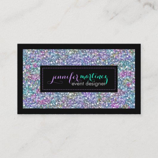 Eleganter Lila Tint Glitzer & Glitzern 3 Visitenkarte (Vorderseite)
