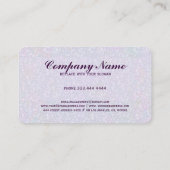 Eleganter Lila Tint Glitzer & Glitzern 4 Visitenkarte (Rückseite)