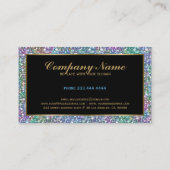 Eleganter Lila Tint Glitzer & Glitzern 5 Visitenkarte (Rückseite)