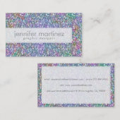 Eleganter Lila Tint Glitzer & Glitzern Visitenkarte (Vorne/Hinten)