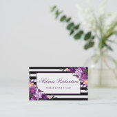 Eleganter, Lila Ultra-Violet gestreift Visitenkarte (Stehend Vorderseite)