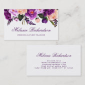 Eleganter lila ultravioletter Watercolor mit Visitenkarte (Vorne/Hinten)