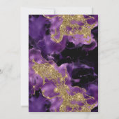 Eleganter Lila und Gold Glitzer Tinte 60. Geburtst Einladung (Rückseite)