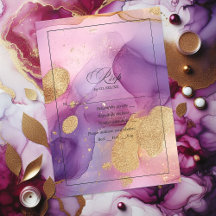 Eleganter Lila und goldener Alkoholtink