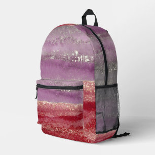 Eleganter lila und goldener Glitter Bedruckter Rucksack