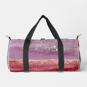 Eleganter lila und goldener Glitter Duffle Bag