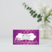 Eleganter lila und rosa Schimmer Visitenkarte (Stehend Vorderseite)
