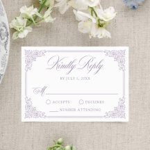 Eleganter lila Vintage-Ornamentrahmen Hochzeit
