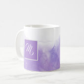 Eleganter Lila Violet Individuelle Name Kaffeetasse (Vorderseite Links)