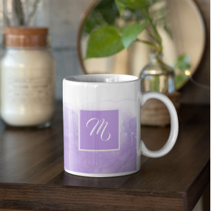 Eleganter Lila Violet Individuelle Name Kaffeetasse