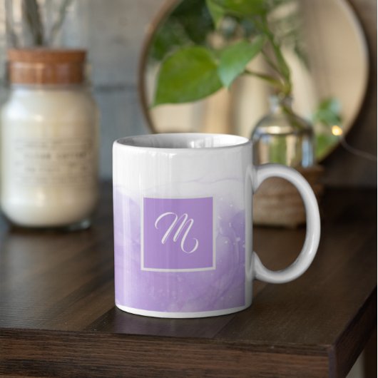 Eleganter Lila Violet Individuelle Name Kaffeetasse