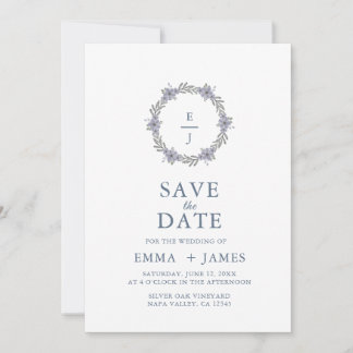 Eleganter lila-violetter Blumenkranz Save-the-Date Save The Date