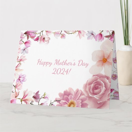 Eleganter Lila Wasserfarben und rosa Keepake Karte (Rückseite)