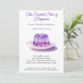 Eleganter lila Wasserfarbenkuchen Einladung zum Ge (Stehend Vorderseite)