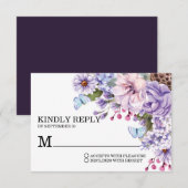 Eleganter Lila Wasserfarbenpräch RSVP (Vorne/Hinten)