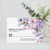 Eleganter Lila Wasserfarbenpräch RSVP Karte (Stehend Vorderseite)